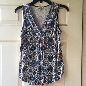 Max Studio Surplice Print Sleeveless Top Sz S